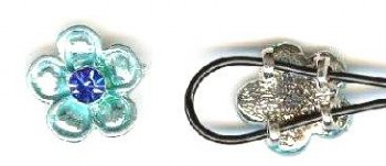 1 12mm Light Turquoise with Sapphire Epoxy Flower Slider