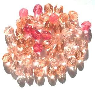 50 6mm Faceted Pink Mix