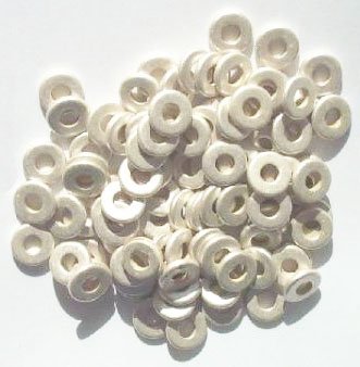100 7x1mm Satin Silver Metal Washer Beads. 3mm hole diameter.