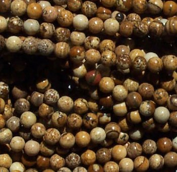 16 inch Strand of 4mm Round Picture Jasper Beads