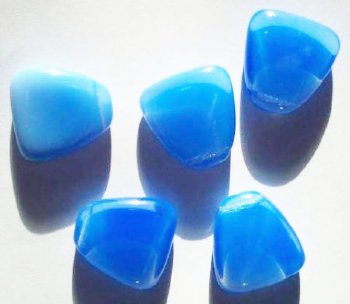 5 24x22mm Milky Blue Opal Flat Drop Nugget Beads