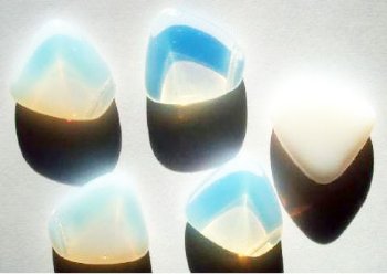 5 24x22mm Milky White Opal Flat Drop Nugget Beads