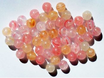 25 8mm Round Lemonade Marble Glass Bead Mix