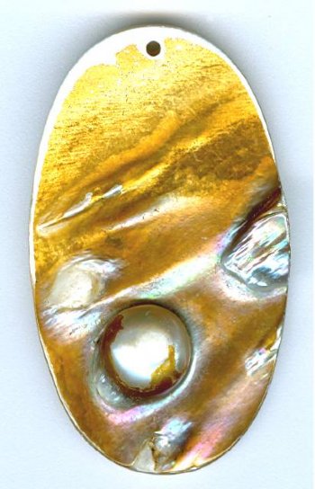 1 50x30mm Blister Pearl Shell Pendant