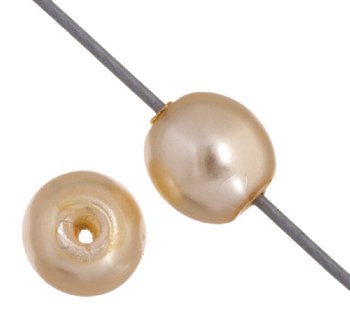 16 inch strand of 3mm Cream Round Glass Pearl Beads