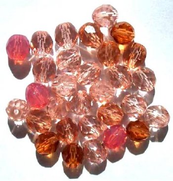25 8mm Faceted Pink Mix