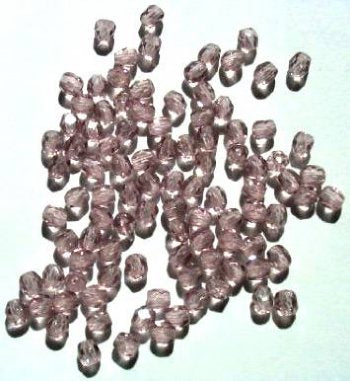 100 4mm Faceted Light Amethyst