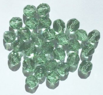 25 8mm Faceted Antique Green Firepolish Beads