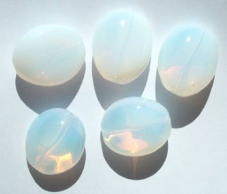 5 25x21x19mm Milky White Opal Oval Nuggets