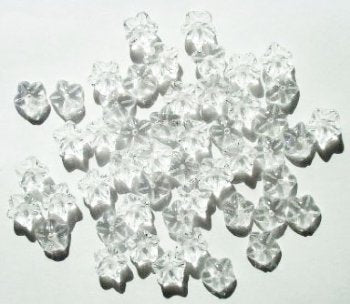 50 4x10mm Transparent Crystal Cupped Flower Beads