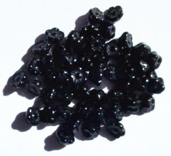 50 8mm Black Button Flower Beads