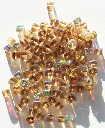 100 5mm Transparent Smoke Topaz AB Cube Beads
