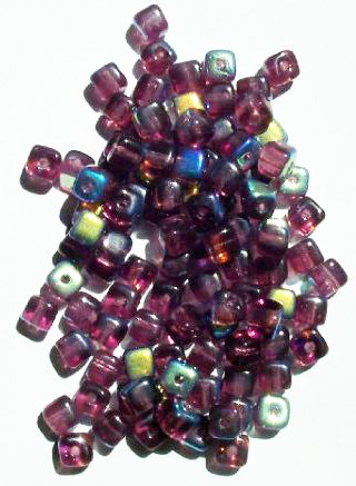 100 5mm Transparent Amethyst AB Cube Beads