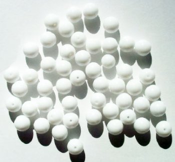 25 8mm Round Opaque White Glass Beads