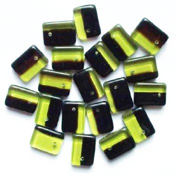 20 17x12x5mm Olive & Dark Amethyst Rectangle Drops