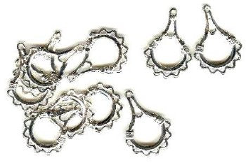 5 Pairs of 28x19mm Chandelier Drop Silver Earrings