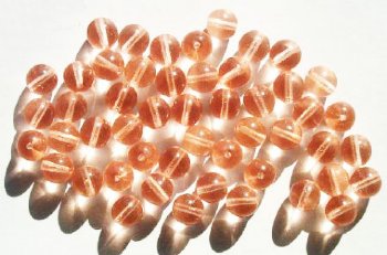 25 8mm Round Transparent Rosaline Glass Beads