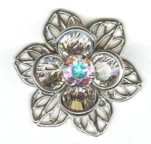 1 20mm Swarovski Crystal AB Beadable Flower Component