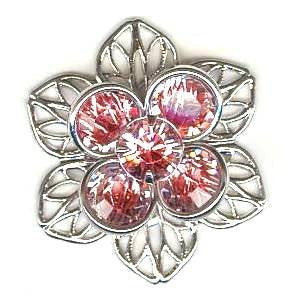 1 20mm Swarovski Light Rose Beadable Flower Component