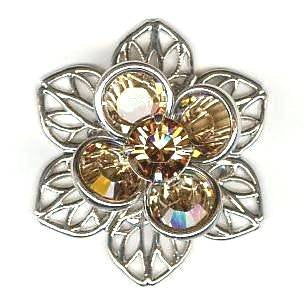 1 20mm Swarovski Light Colorado Topaz Beadable Flower Component