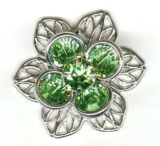 1 20mm Swarovski Peridot Beadable Flower Component