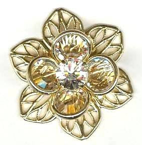 1 20mm Swarovski Crystal Beadable Flower Component (gold setting)