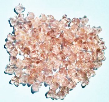 100 4x6mm Transparent Rosaline Flower Cap Beads
