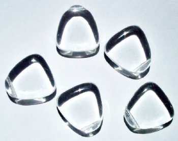 5 24x22mm Transparent Crystal Flat Drop Nugget Beads