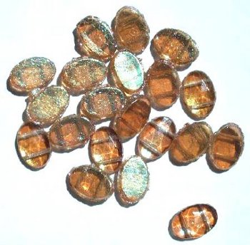 20 9x13mm Two Hole Celsian Lustre Faceted Flat Ovals