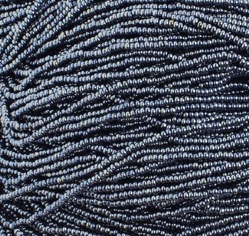 1 Hank of 11/0 Metallic Gunmetal Seed Beads