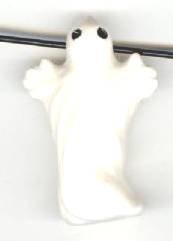 1 29x20mm Large Ceramic Ghost Bead