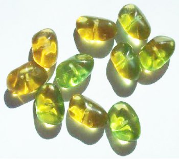 10 18x12x9mm Topaz & Olivine Potato Nugget Beads