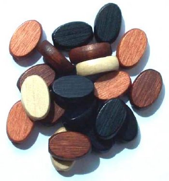 20 15x10x5mm Flat Oval Mixed Wood Beads