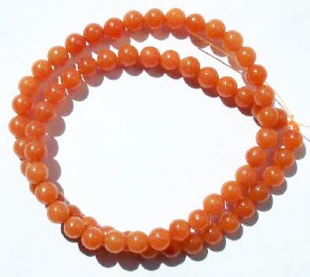 16 inch strand of 6mm Round Red Aventurine