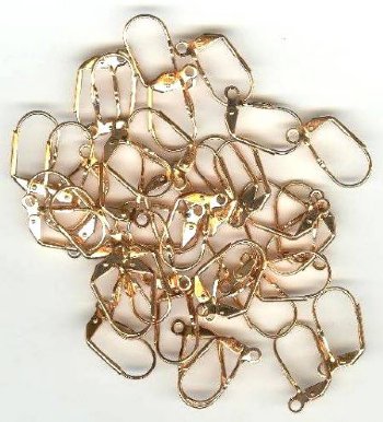 10 Pairs of Bright Copper Plated Lever Back Earrings with Shell