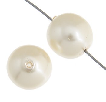 20 12mm Cream Glass Pearl Beads