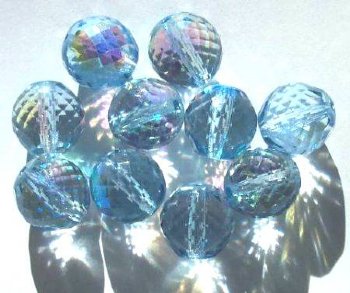 10 14mm Faceted Rich Cut Light Sapphire AB