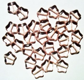 25 12mm Transparent Pink Star Beads