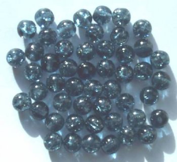 50 6mm Montana Blue Crackle Beads