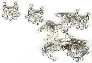 5 Pairs of 20x16mm 5 Loop Drop Silver Earrings