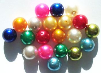 20 12mm Round Glass Pearl Bead Mix Pack
