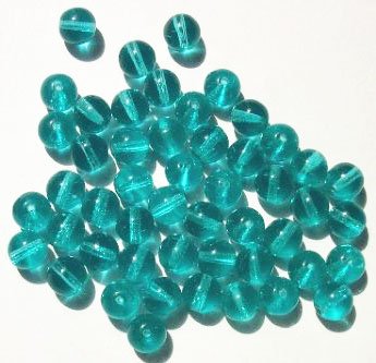 25 8mm Round Transparent Blue Zircon Glass Beads