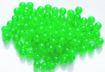 100 8mm Acrylic Transparent Bright Green