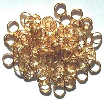 20, 8mm Gold Plated Closed Jump Rings