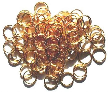 20, 10mm Gold Plated Closed Jump Rings