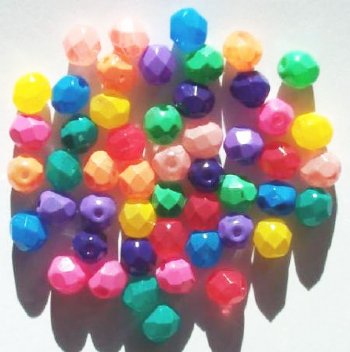 50 6mm Faceted Candy Coated Bead Mix Pack