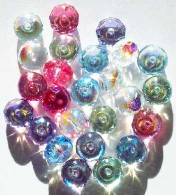 25 6x8mm Faceted Donut Beads AB Mix Pack