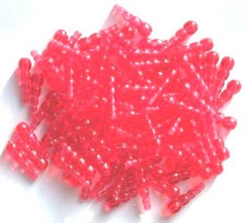 100 19mm Acrylic Dragonfly Bodies - Transparent Red