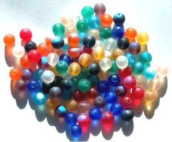 50 6mm Transparent Matte AB Round Glass Bead Mix