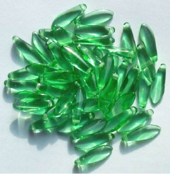 50 5x16mm Transparent Light Green Dagger Beads
